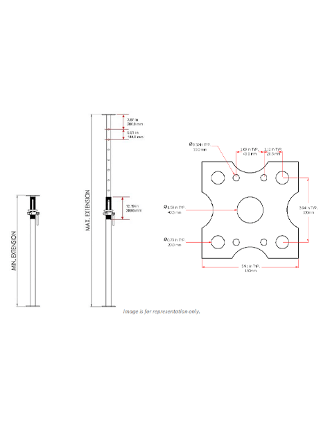 Medium Duty Steel Post Shores Dimensions of the tool