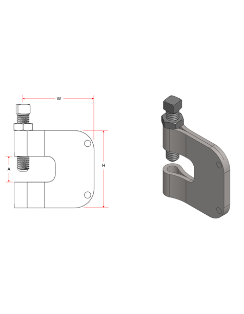 Shoring Mini C Clamp Descriptive picture of the tool