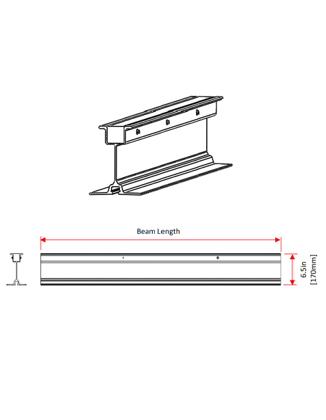 6.5" Aluminum Beam A Descriptive picture of 6.5" Aluminum Beam