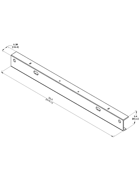 Bridge Overhang Bracket Extender The picture shows the dimensions of the tool