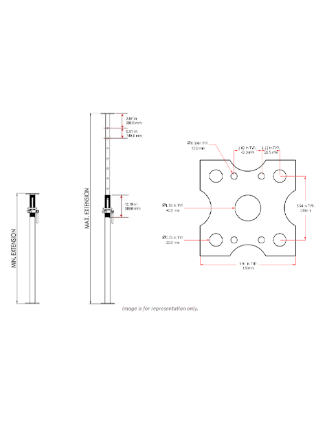 Medium Duty Steel Post Shores Dimensions of the tool