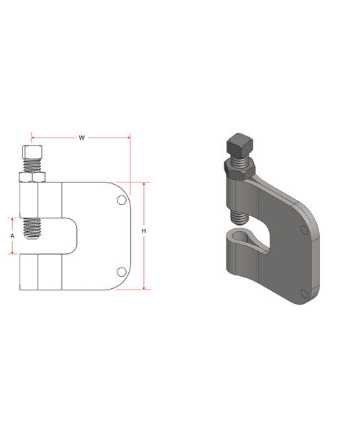 Shoring Mini C Clamp Descriptive picture of the tool