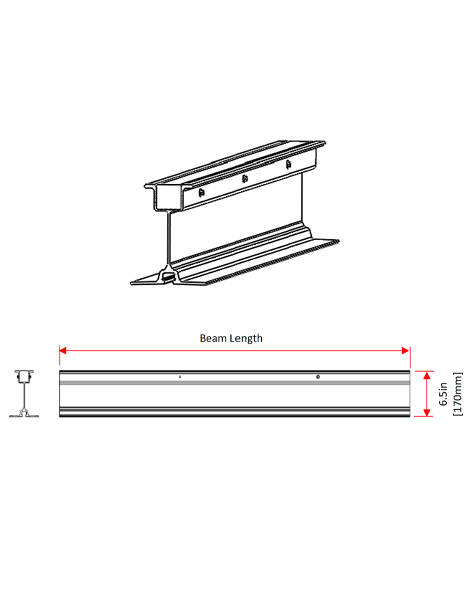 6.5" Aluminum Beam A Descriptive picture of 6.5" Aluminum Beam