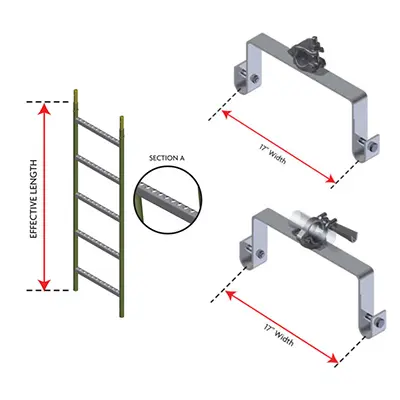 17” WIDE LADDER SCAFFOLD BRACKET
